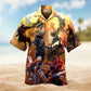 Personalized Pet Portrait Starry Sky Hawaiian Shirt Button Front Artwork For Island Holidays
