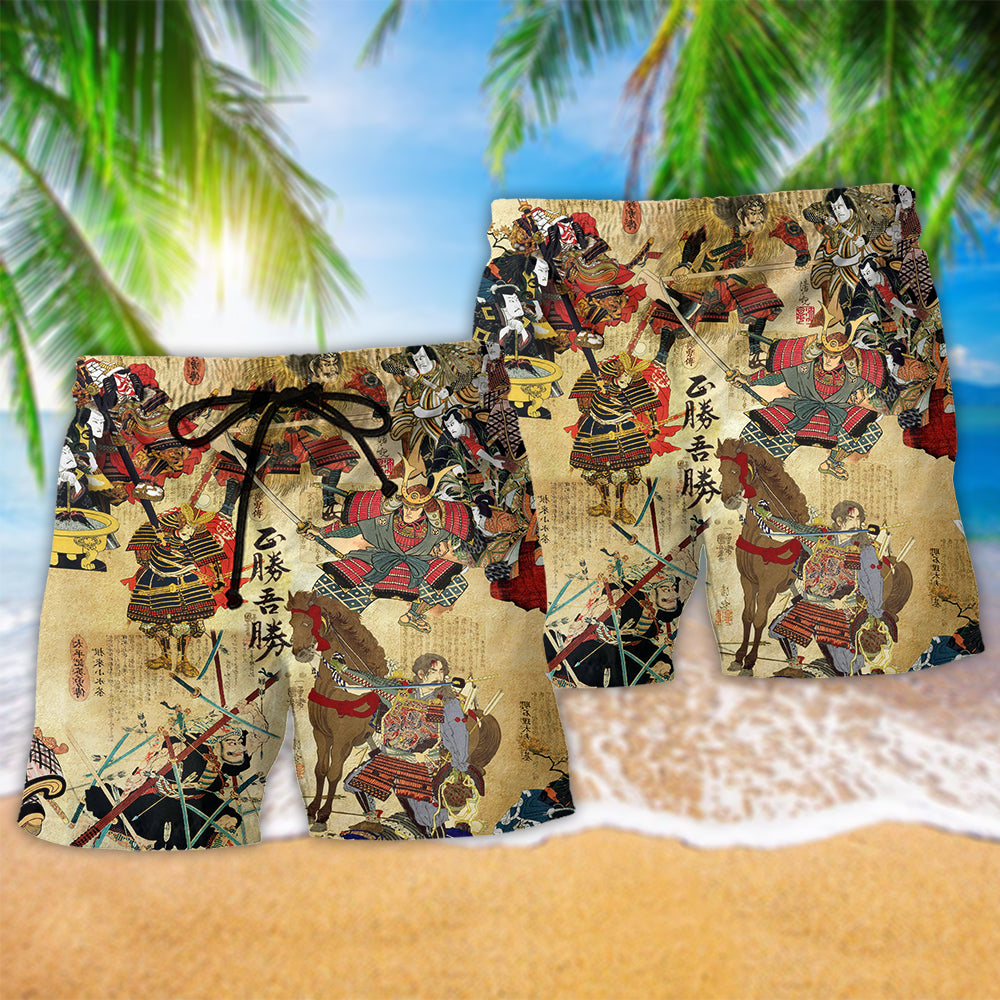 Samurai Perceive That Which Cannot Be Seen With Beach Shorts For Fantasy Fan Beach Days