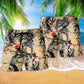 Samurai Warrior Death Path Beach Shorts Pattern Detail For Relaxed Weekends And Comfortable Daily Wear