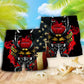 Samurai USA Independence Day Tribute Beach Shorts Pattern View For Coastal Holidays And Casual Activities