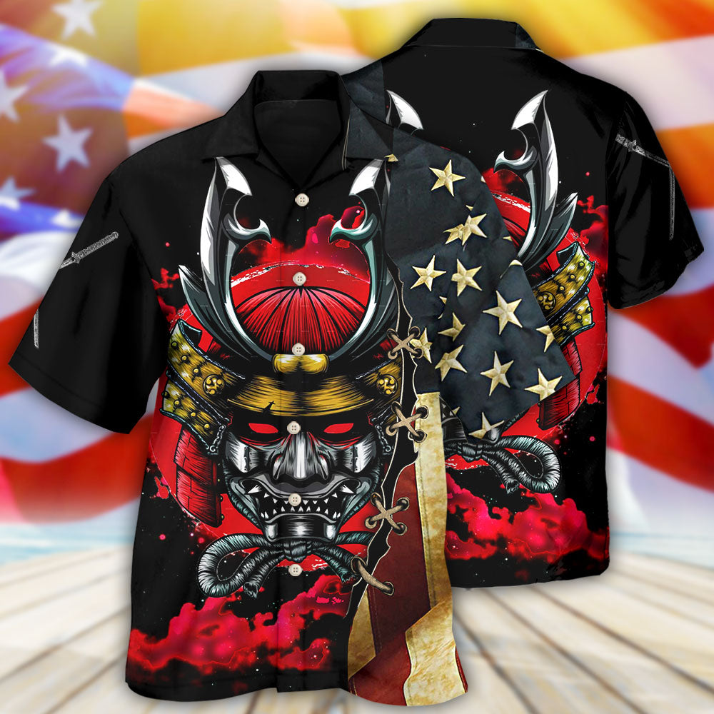 Samurai American Independence Day Hawaiian Shirt For Poolside Relaxation And Sunny Getaways
