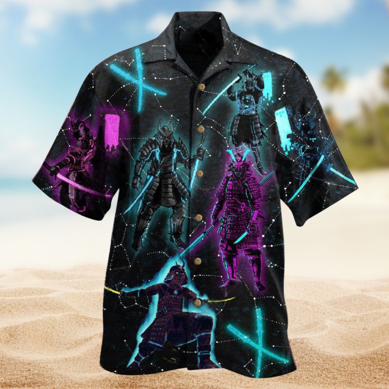 Samurai Wake Death Hawaiian Shirt For Summer Vacation, Beach Travel, And Casual Wear