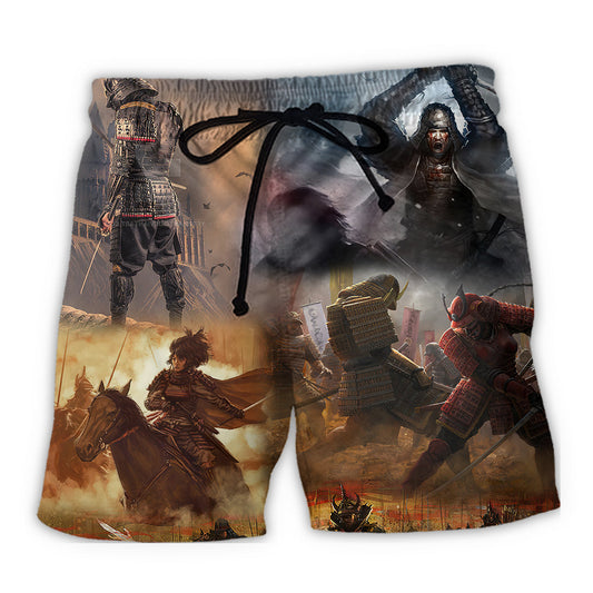 Samurai Warrior Cool Beach Shorts Design Detail For Weekend Getaways And Beach Days