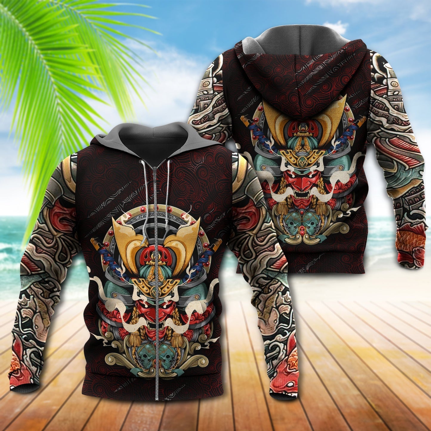 Japanese Samurai Tattoo Hoodie For Heritage Artwork Enthusiasts Weekend Trips And Gifting