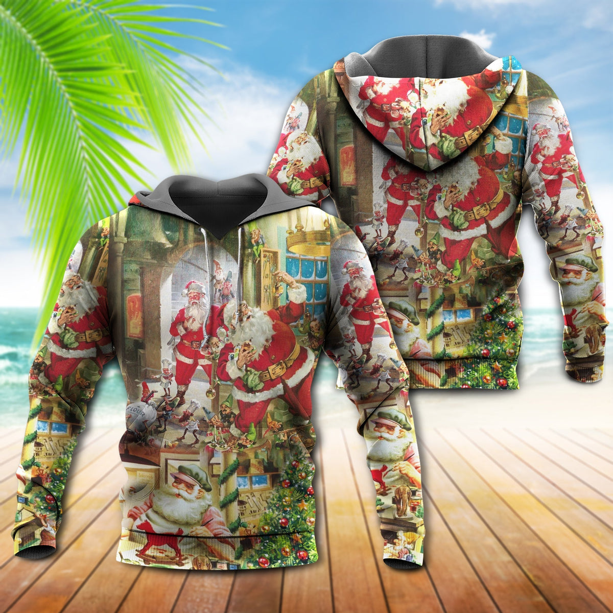 Santa Toy Workshop Christmas Hoodie For Winter Adventures Family Gatherings And Festive Everyday Style