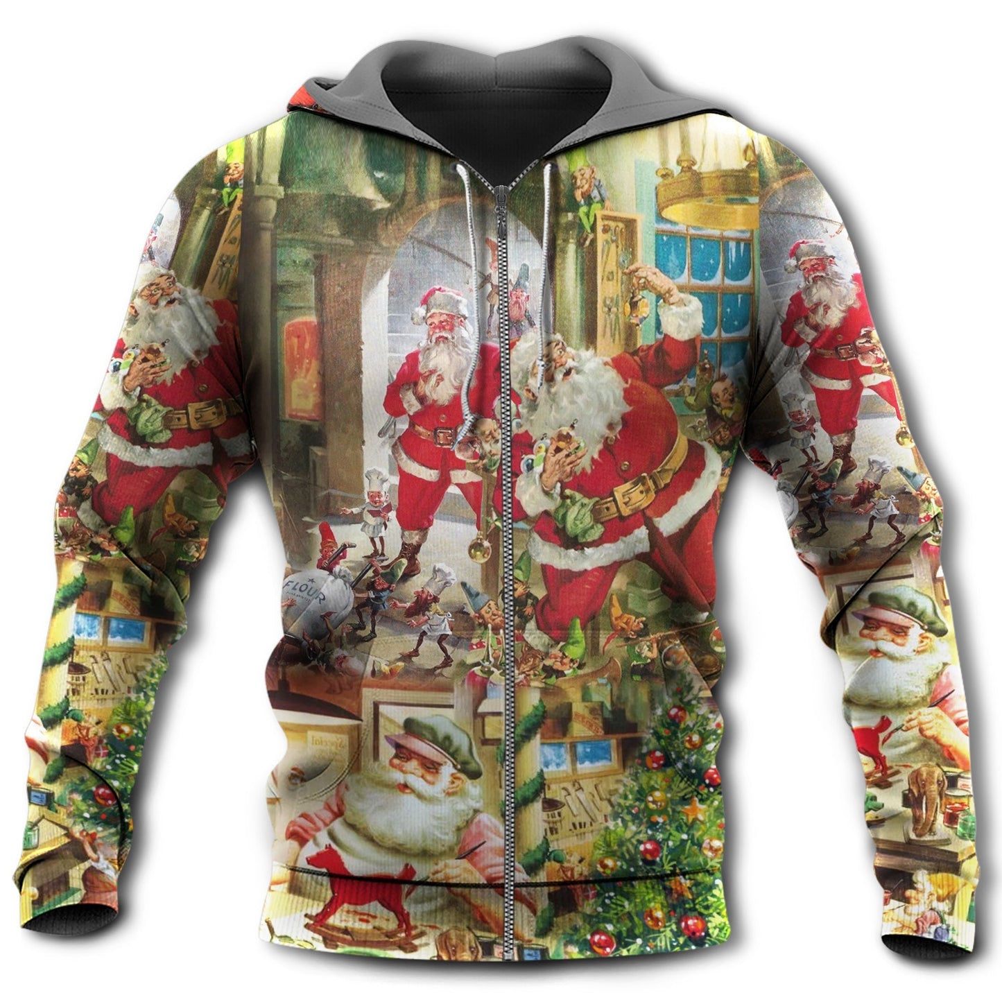 Santa Toy Workshop Christmas Hoodie For Winter Adventures Family Gatherings And Festive Everyday Style