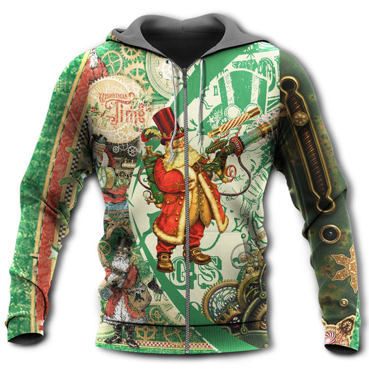 Steampunk Santa Christmas Hoodie For Winter Adventures Family Gatherings And Festive Everyday Style