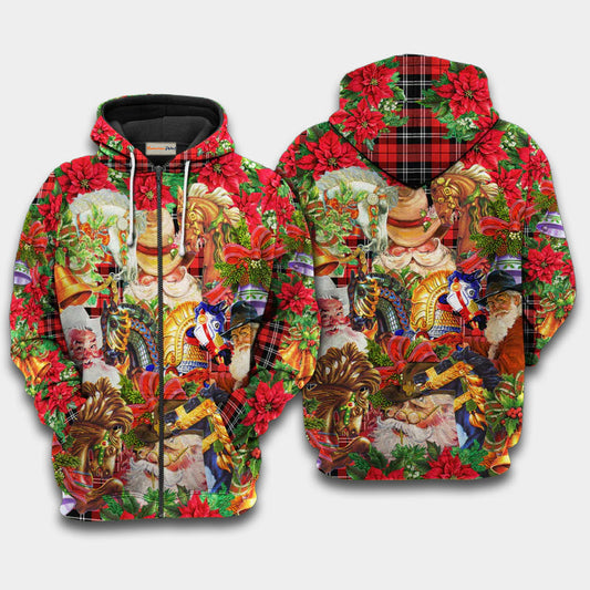 Santa Cowboy Christmas Hoodie For Festive Family Moments Winter Wear And Holiday Gift Ideas