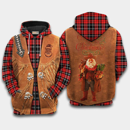 Santa Cowboy Christmas Hoodie For Festive Days Casual Adventures And Thoughtful Seasonal Gifting