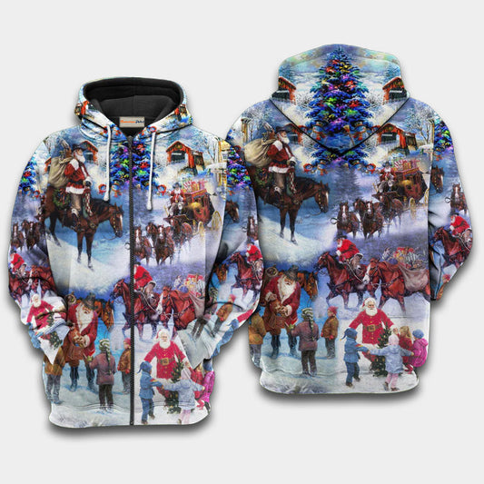 Santa Cowboy Christmas Hoodie For Winter Streetwear Christmas Travel And Seasonal Home Gatherings