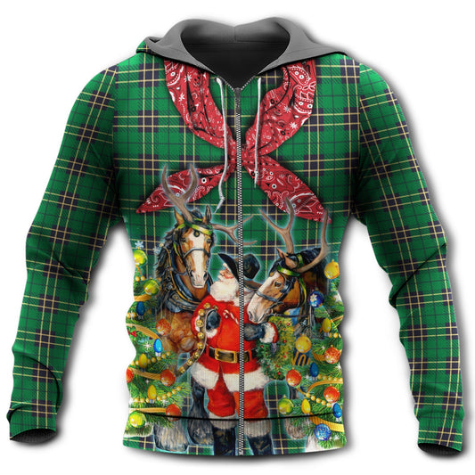 Santa Cowboy Christmas Hoodie For Holiday Vacations Winter Events And Everyday Comfort