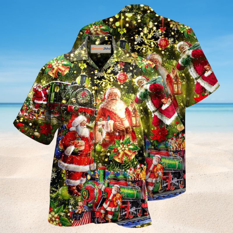 Santa Coming Christmas Hawaiian Shirt For Beach Days, Summer Outings, And Thoughtful Gift Giving