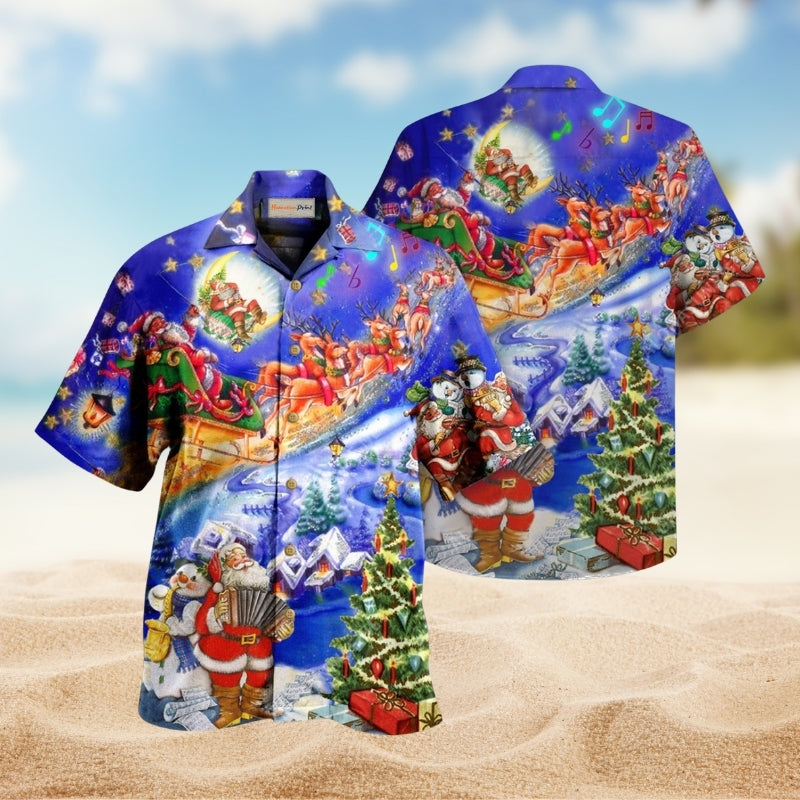 Santa Christmas Hawaiian Shirt For Festive Events, Island Vacations, And Comfortable Casual Outfits