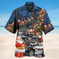 Santa Police Car Christmas Hawaiian Shirt For Tropical Holidays, Outdoor Gatherings, And Everyday Comfort