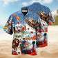 Santa Sleigh Greeting Hawaiian Shirt For Summer Vacation, Beach Travel, And Casual Wear