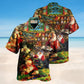 Santa Toys Train Factory Hawaiian Shirt For Coastal Travel, Casual Events, And Comfortable Summer Wear