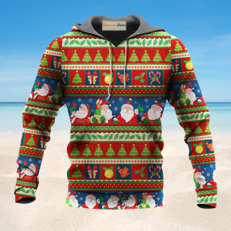 Santa Christmas Joy Hoodie For Winter Adventures Family Gatherings And Festive Everyday Style