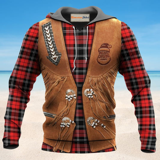 Santa Cowboy Christmas Hoodie For Christmas Gatherings Outdoor Trips And Relaxed Seasonal Style