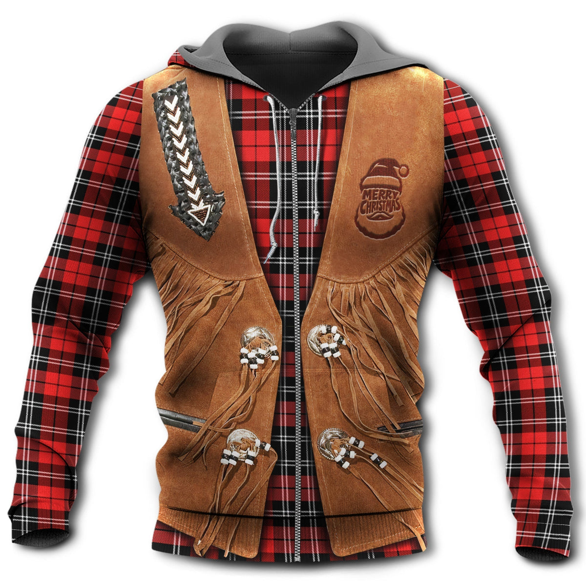 Santa Cowboy Christmas Hoodie For Christmas Gatherings Outdoor Trips And Relaxed Seasonal Style