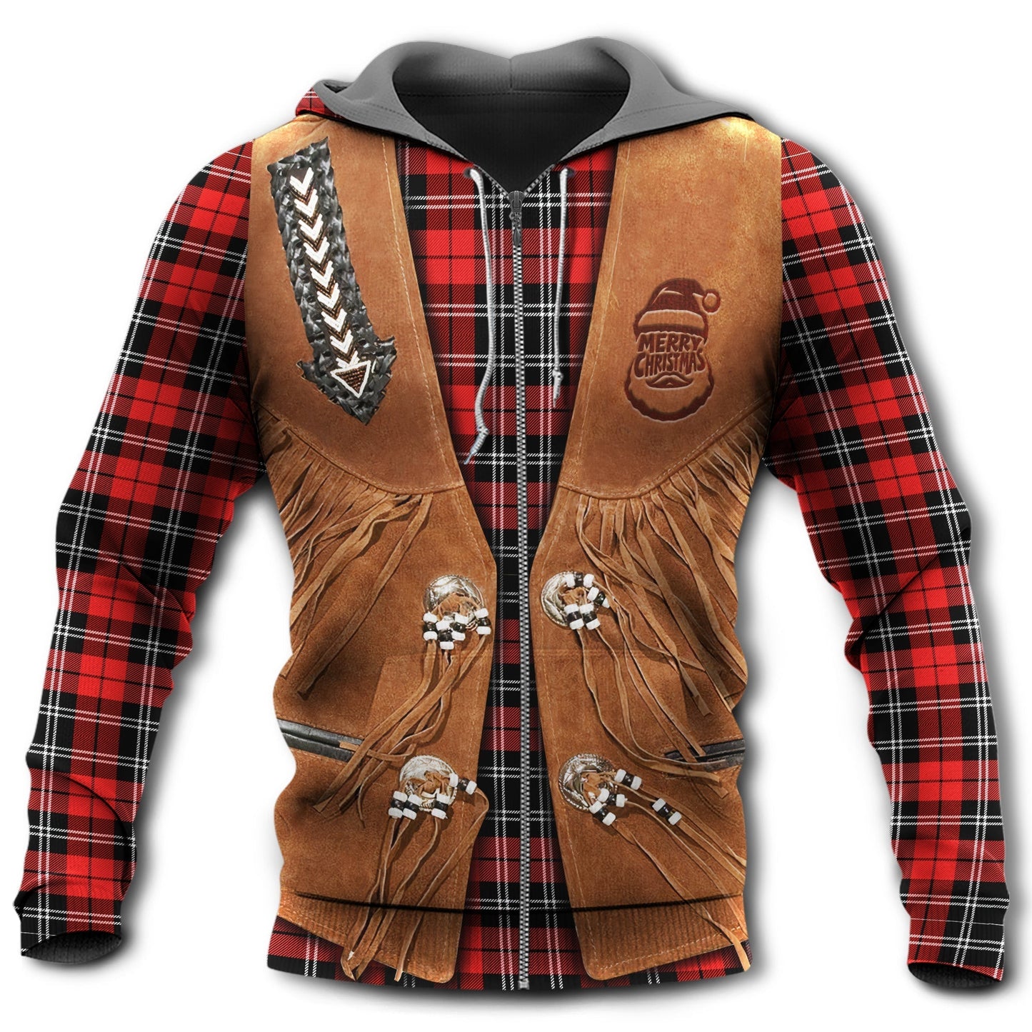Santa Cowboy Christmas Hoodie For Christmas Gatherings Outdoor Trips And Relaxed Seasonal Style