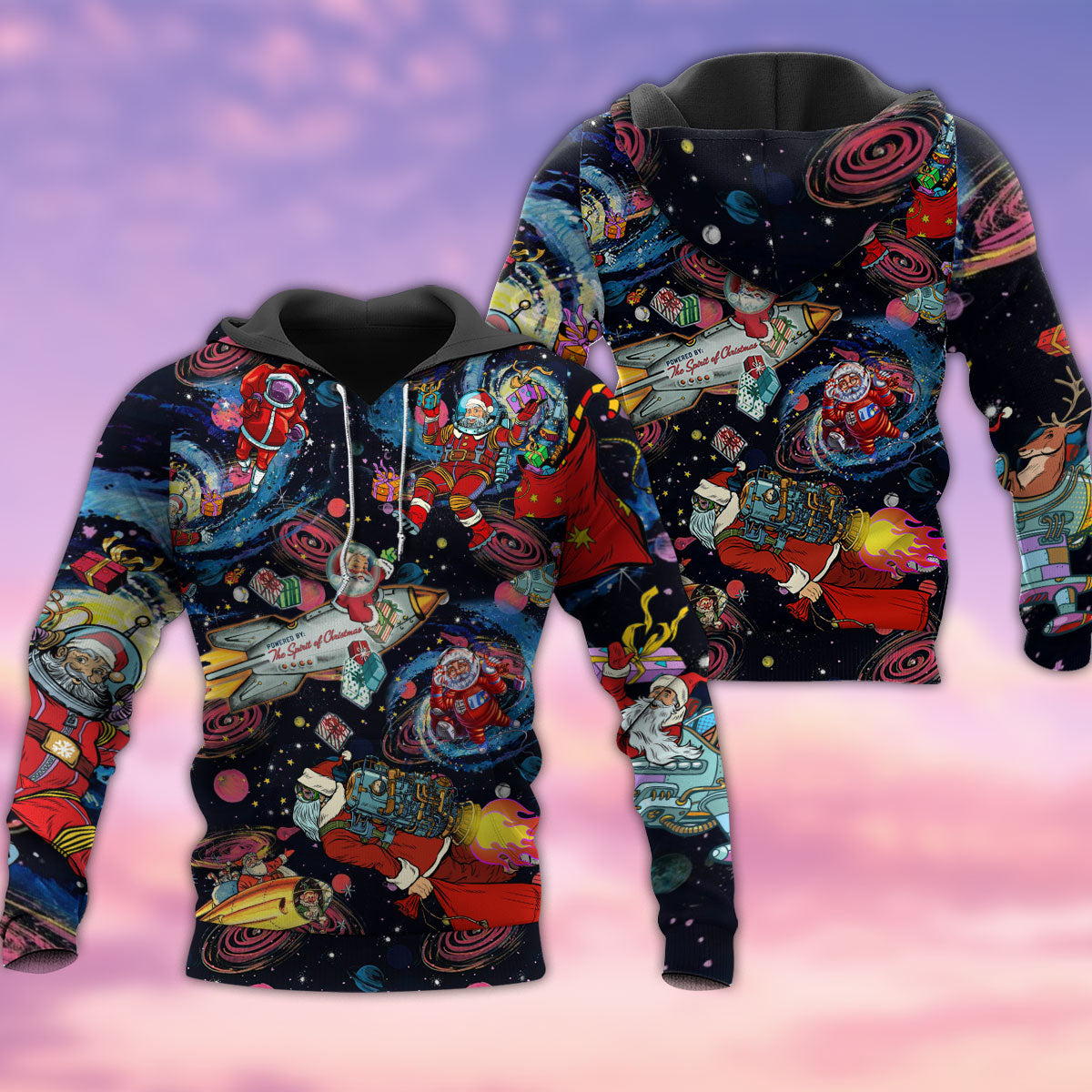 Santa Space Christmas Hoodie For Seasonal Parties Casual Wear And Thoughtful Holiday Gifts