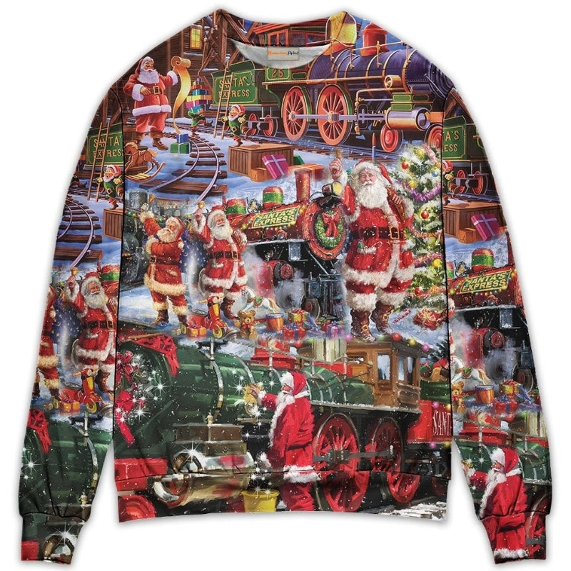 Santa Snow Village Spirit Of Giving Sweater For Festive Family Events Casual Wear And Holiday Gift Giving
