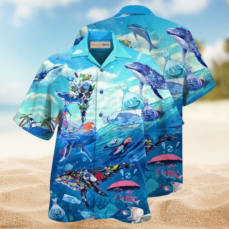 Save Ocean Hawaiian Shirt For Island Vacations, Resort Wear, And Relaxed Seasonal Style