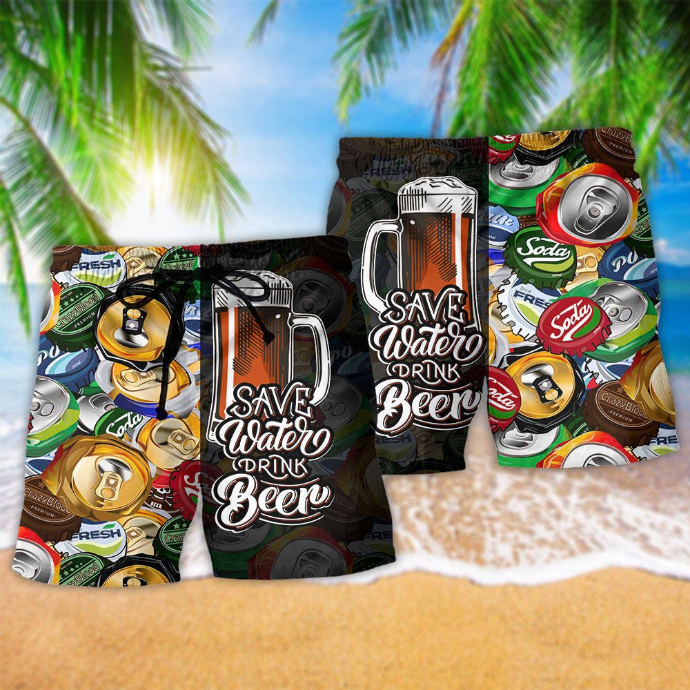 Beer Lover Humor Beach Shorts Artwork Detail For Comfortable Everyday Summer Wear