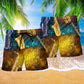 Saxophone Music Beach Shorts Pattern Detail For Seaside Leisure And Everyday Comfort