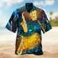 Saxophone Music Hawaiian Shirt For Beach Days, Summer Outings, And Thoughtful Gift Giving