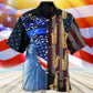 Patriotic American Saxophone Music Hawaiian Shirt Front Pattern View For Vacation Style