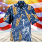 Patriotic Saxophone Music Independence Hawaiian Shirt For Summer Celebrations, Resort Days, And Relaxed Everyday Wear