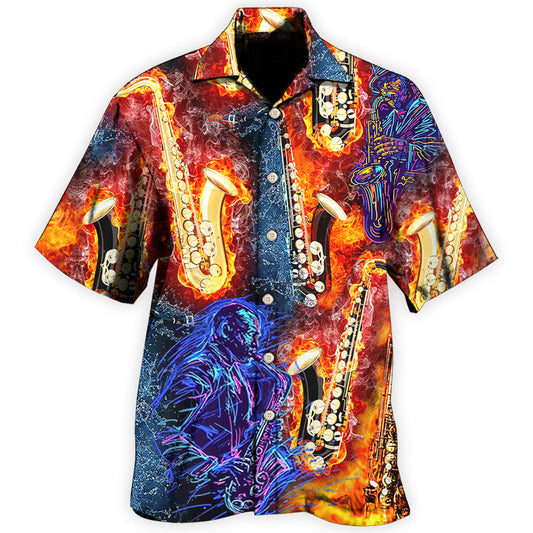 Saxophone Music Hawaiian Shirt For Music Fans, Resort Parties, And Warm Weather Events