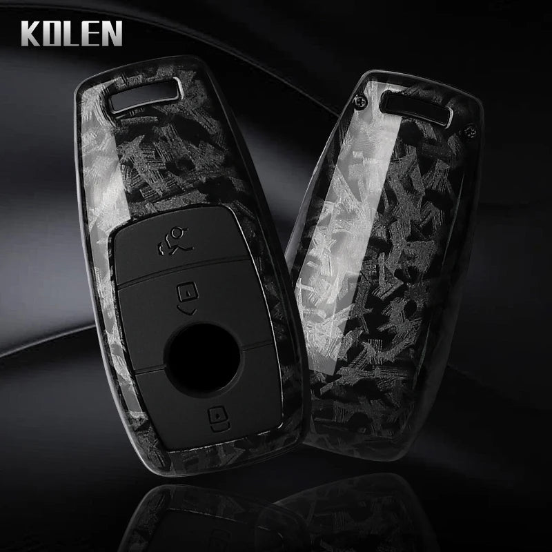 Car Key Cover Compatible with Mercedes-Benz A C E S G Class W177 W205 W213 X167 W222 CLA GLE GLB GLS AMG Maybach – Carbon Fiber Style