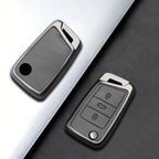 Zinc Alloy Car Key Fob Cover for Volkswagen Golf 7 Alltrack MK7 & Tiguan; SEAT Ateca, Leon & Ibiza; Skoda Octavia – 4 Buttons