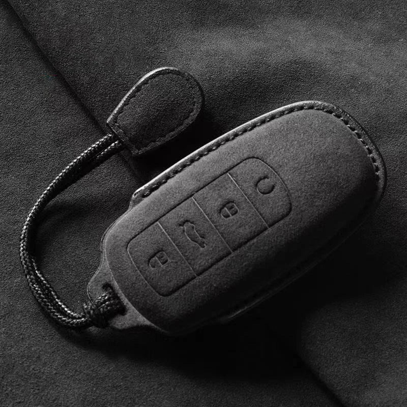 Suede Car Key Fob Cover Compatible with Chery Omoda 5, C5, Tigo 7/8 Pro Max, Tigo 7/8 Plus, Arrizo 5 Plus – 4 Buttons