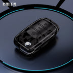 Car Key Cover Compatible with Volkswagen (VW) Polo Golf Passat Beetle Tiguan; SEAT Leon Altea; Skoda Octavia Kodiaq – Carbon Fiber Style