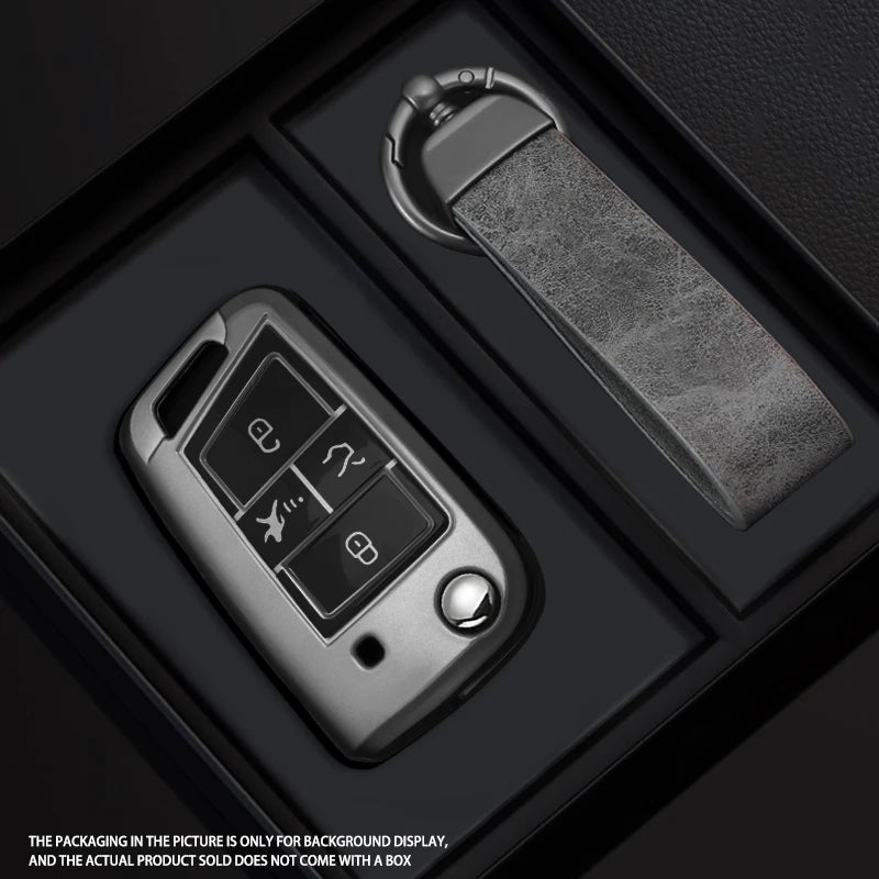 4-Button Black Warrior-Style TPU Car Key Fob Cover for Volkswagen Golf 7 MK7, Tiguan MK2, SEAT Ateca, Leon FR & Ibiza