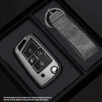 4-Button Black Warrior-Style TPU Car Key Fob Cover for Volkswagen Golf 7 MK7, Tiguan MK2, SEAT Ateca, Leon FR & Ibiza
