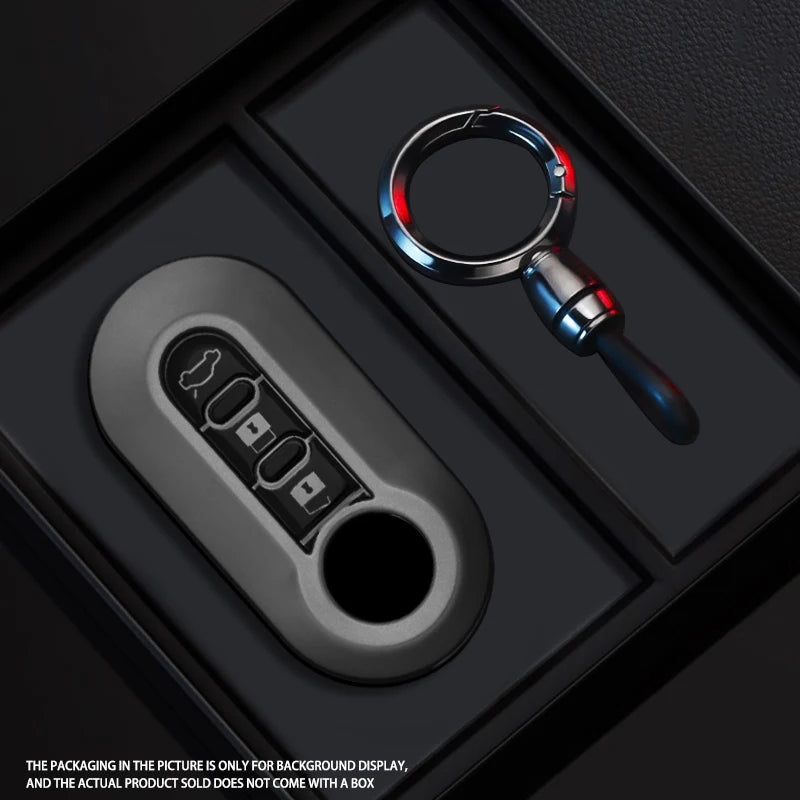 Black Warrior-Style TPU Car Key Fob Cover for Fiat Ducato, 500, 500L, Panda & Grande Punto; Lancia Musa