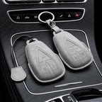 Leather Remote Key Fob Cover Compatible with Changan CS35 Plus, CS55 Plus, CS75 Plus, Eado, UNI-T, UNI K, Oushang X5, X7, EV