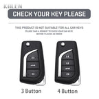 Car Key Cover Compatible with Toyota Camry RAV4 Fortuner Hilux Auris Corolla Avensis Verso Yaris Aygo; Scion tC – Carbon Fiber Style