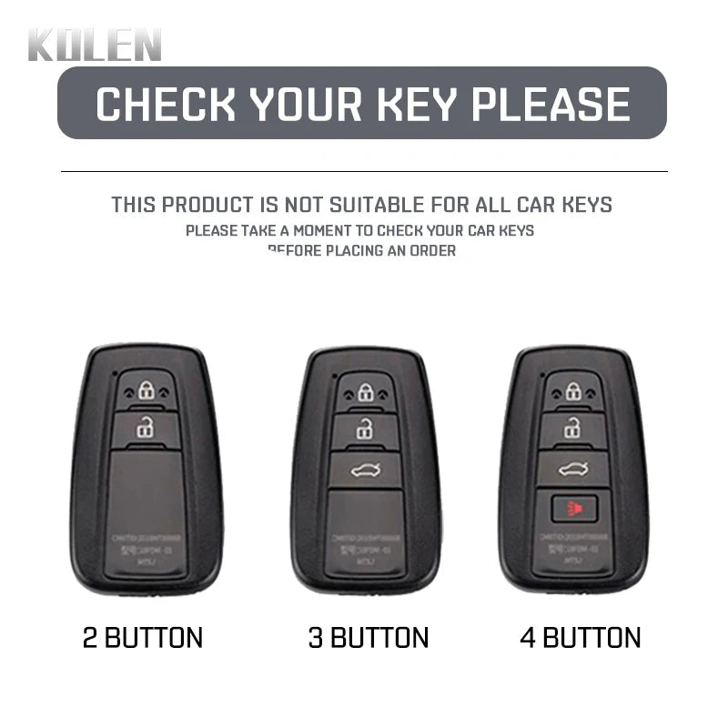 Car Key Cover Compatible with Toyota Prius Camry Corolla CHR C-HR RAV4 Land Cruiser Prado – Carbon Fiber Style
