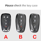 Suede Car Key Cover Compatible with Chevrolet Cruze, Spark, Sonic, Camaro, Volt, Bolt, Trax, Malibu, Onix, Equinox, Orlando, Blazer, Traverse