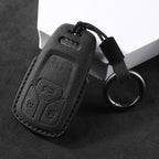 Suede Car Key Cover Compatible with Audi A3, A4, A6, A7, A8, B9, C8, D5, 4K, S8, Q7, Q8, SQ8, e-tron, 2018, 2019, 2020, 2021