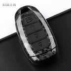 Car Key Cover Compatible with Hyundai i30 ix25 Elantra Kona Solaris Azera Grandeur IG TM Accent Santa Fe – Carbon Fiber Style