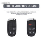 Car Key Cover Compatible with Jeep Renegade Grand Cherokee; Dodge Journey Charger; Chrysler 200 300 – Carbon Fiber Style