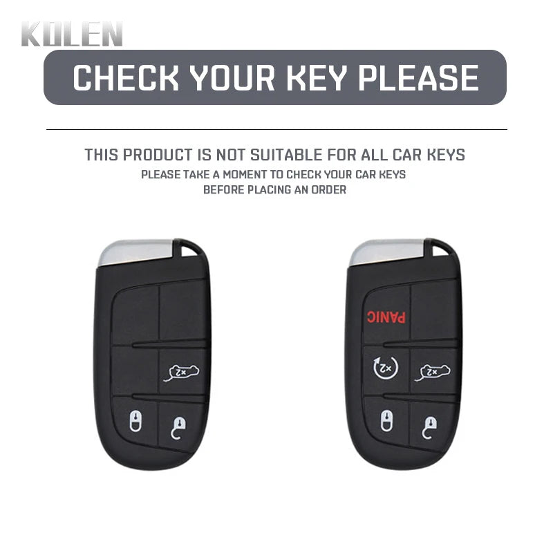 Car Key Cover Compatible with Jeep Renegade Grand Cherokee; Dodge Journey Charger; Chrysler 200 300 – Carbon Fiber Style