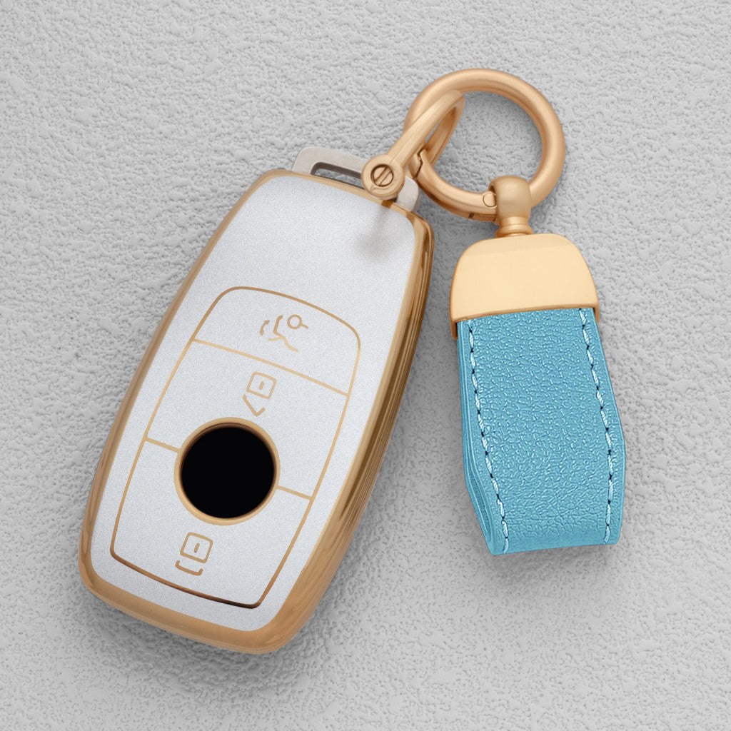 Quicksand Gold TPU Car Key Fob Cover for Mercedes-Benz E, C & S-Class, GLC, E200, E400, E63, S550, S560, C260 & A200 – W213