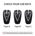 Leather Remote Key Fob Cover Compatible with Changan CS35 Plus, CS55 Plus, CS75 Plus, Eado, UNI-T, UNI K, Oushang X5, X7, EV